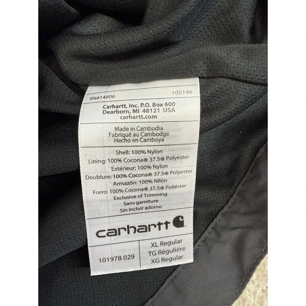 Carhartt Briscoe Vest Men's XL Gray Nylon Utility Rain Defender Pockets Workwear